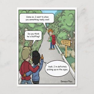 Bluffing Funny Postcard Postkarte