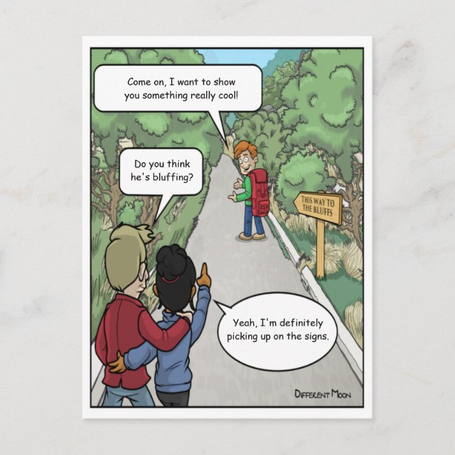 Bluffing Funny Postcard Postkarte (Vorderseite)