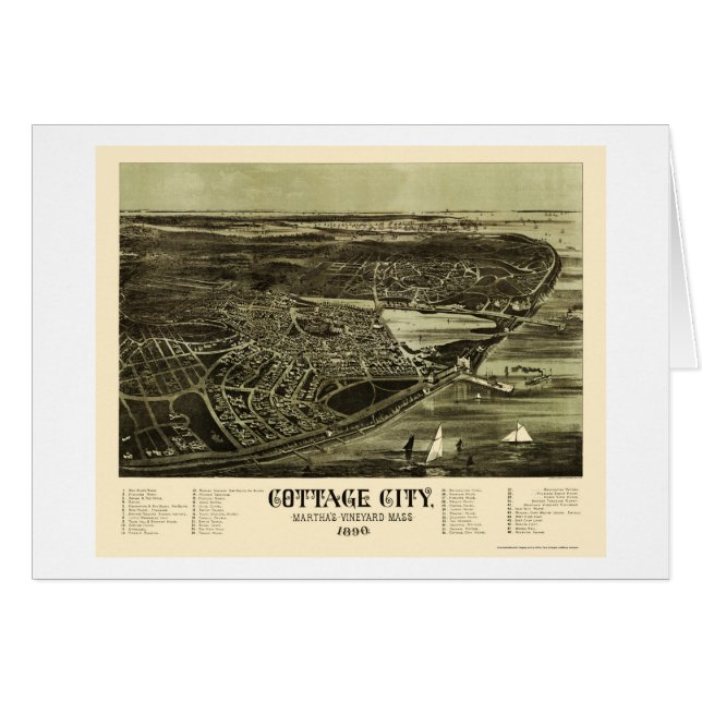 Bluffs de chêne, carte panoramique de mA - 1890 (Devant horizontal)