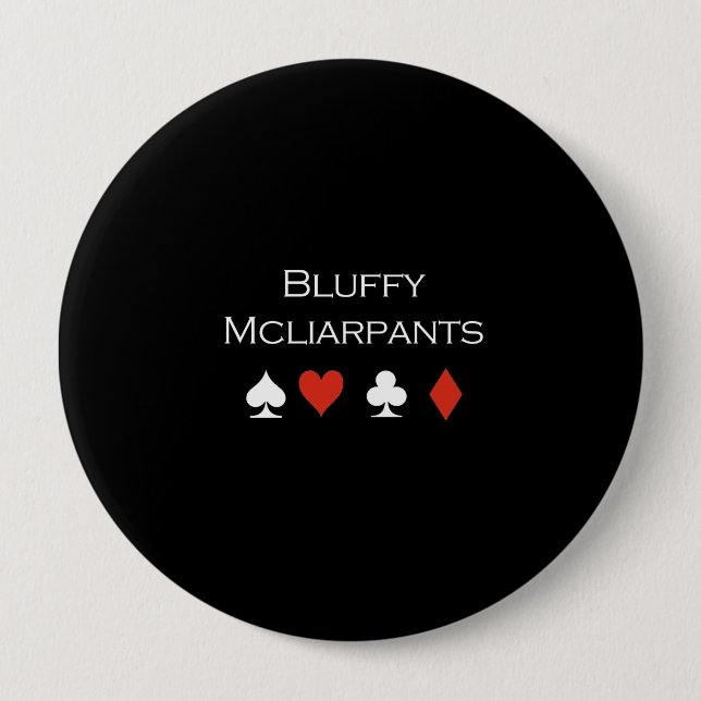 Bluffy Mcliarpants T - Shirt weiß Button (Vorderseite)