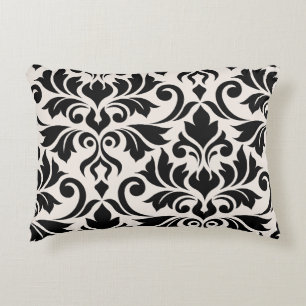 Blüh Damask Art. I 2Way Black + Cream Dekokissen