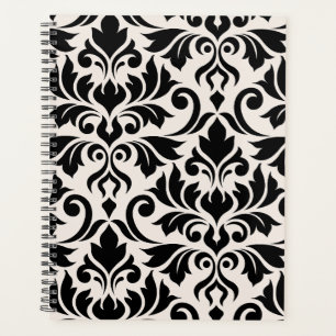 Blüh Damask Art I Black on Cream Planer
