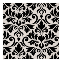 Blüh Damask Art I Black on Cream