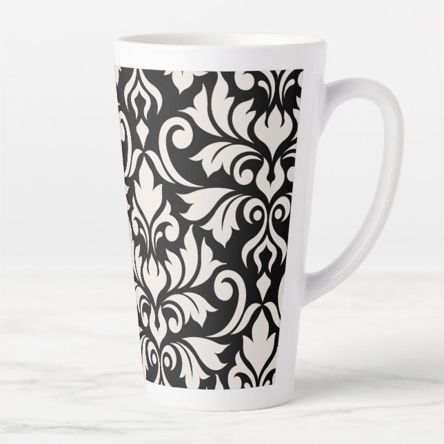 Blüh Damask Art I Cream on Black Milchtasse (Rechts)