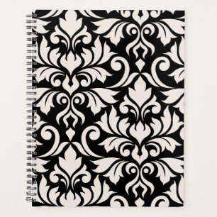 Blüh Damask Art I Cream on Black Planer