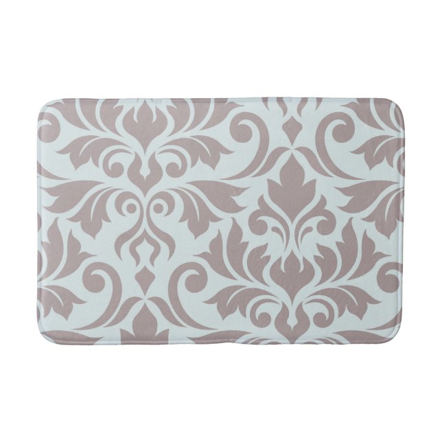 Blüh Damask Art I Taupe on Duck Egg Blue Badematte (Vorderseite)
