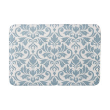 Blüh Damask Lg Musterblau auf Cream