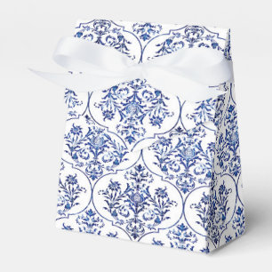 Blüh Damask Muster - blau Geschenkschachtel