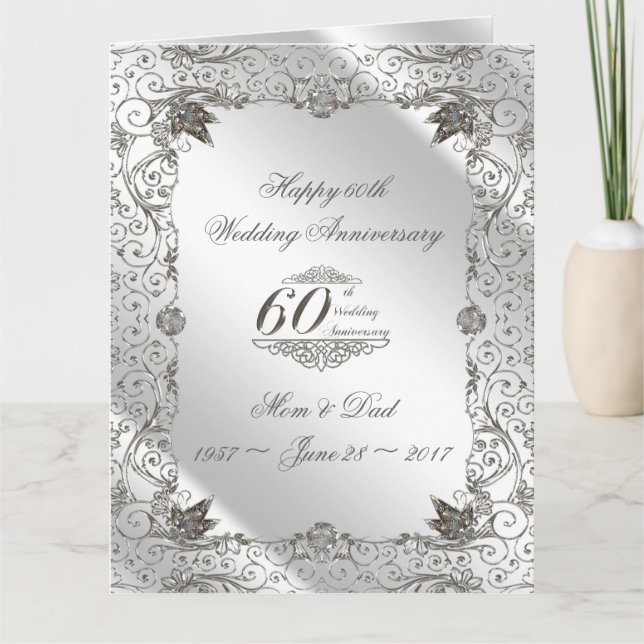 Blüh Diamond 60 Jahre Jubiläum 8,5 x 11 Karte (Vorderseite)