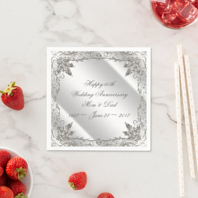 Blüh Diamond 60-Jubiläum Papier Napkins Serviette (Beispiel)