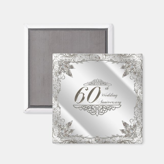 Blüh Diamond-Magnet zum 60. Hochzeitstag Magnet (Vorderseite/Rückseite)