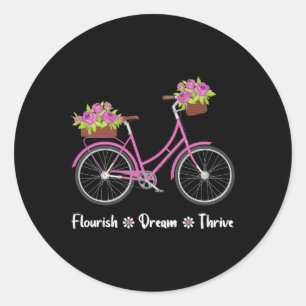 Blüh Dream Thrive Blumenbike Fahrrad Fahrrad Subti Runder Aufkleber