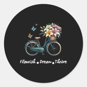 Blüh Dream Thrive Blumenbike Subtle 8647 Trum Runder Aufkleber