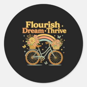 Blüh Dream Thrive Blumenbike Subtle 8647 Trum Runder Aufkleber