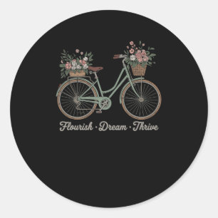 Blüh Dream Thrive Blumenbike Trump Subtle Res Runder Aufkleber