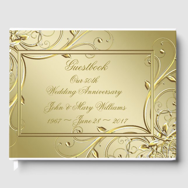 Blüh Gold 50. Hochzeitstag Gästebuch (Vorderseite)