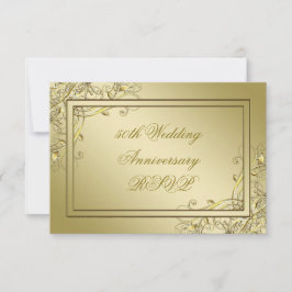 Blüh Gold 50. Hochzeitstag RSVP Karte