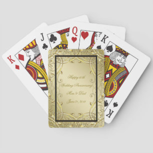Blüh Gold Black 50. Hochzeitstag Spielkarten
