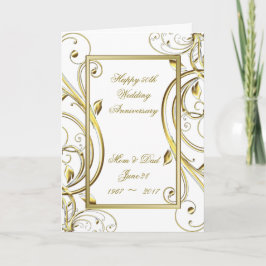 Blüh Gold White zum 50. Hochzeitstag Karte