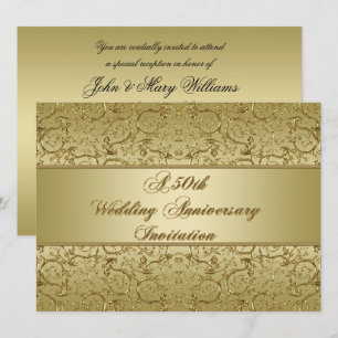 Blüh Golden 50. Hochzeitstag Einladung