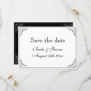 Blüh Grenze Retro Hochzeit speichern Sie die Datum Save The Date