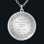 Blüh Silver 25th Wedding Anniversary Magnet Versilberte Kette<br><div class="desc">Ein Digitalbcon-Bilddesign mit platinsilberfarbenem Design und blühend Design-Design mit einer Vielzahl von Sonderbildern, Formen, Mustern, Stilen und Schriftart in dieser einzigartigen "Silver 25th Wedding Anniversary" Silver Plated Necklace. Dieses elegante und ansprechende Design wird durch eine individuell gestaltbare Textschrift und eine Grafik ergänzt, um Ihren eigenen besondere Anlass und Jubiläumsgrüße zum...</div>