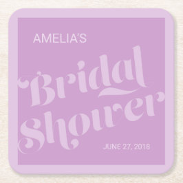 Blüh Typografie Lavender Lilac Brautparty Rechteckiger Pappuntersetzer