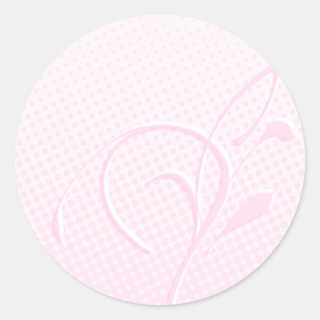 Blüh und rosa Punkte Runder Aufkleber (Vorderseite)