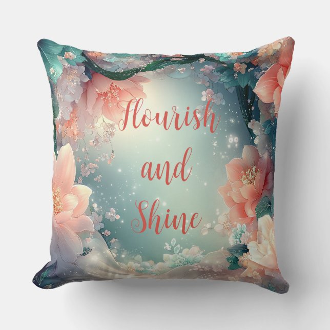 Blüh und Shine Floral Kissen (Vorderseite)