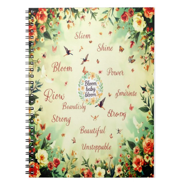 Blühe Baby Blühe - Florales Notizbuch Notizblock (Vorderseite)