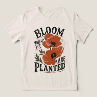 Blühe dort, wo du gepflanzt bist Retro-Blumenmuste Tri-Blend Shirt