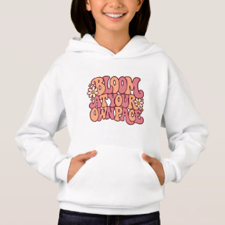 Blühe in deinem eigenen Tempo Retro Rosa Kinder Te Hoodie