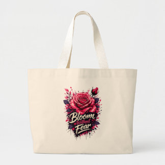Blühe ohne Angst Pink Rose Floral Jumbo-Tasche Jumbo Stoffbeutel