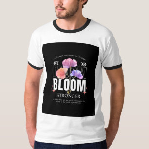 Blühe stärker florales inspirierendes Herren-T-Shi T-Shirt