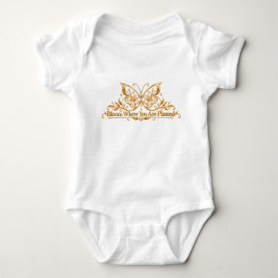 Blühe, wo du gepflanzt bist, goldenes Baby-Body Baby Strampler