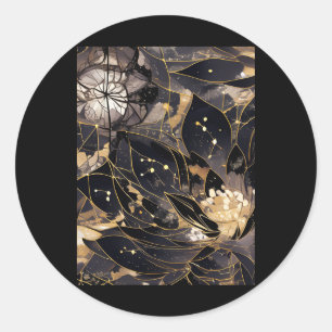 Blühen des schwarzen Golden Lotus Sticker