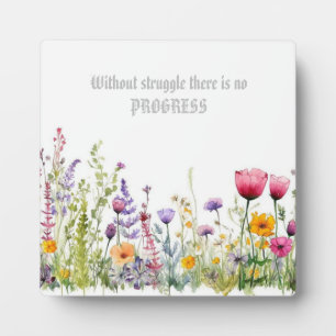 Blühen durch Kampf: Floral Easel Plaque Fotoplatte