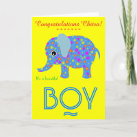 Blühen-Elefant Glückwunsch-neues Baby