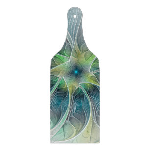 Blühen Fantasy Modern Blue Green Fraktal Blume Schneidebrett