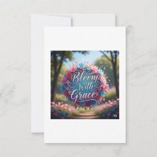 Blühen mit Gnade" Blumenzauberposter - Wachstum & Dankeskarte