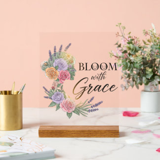Blühen mit Grace Elegante Silhouette Acrylschild