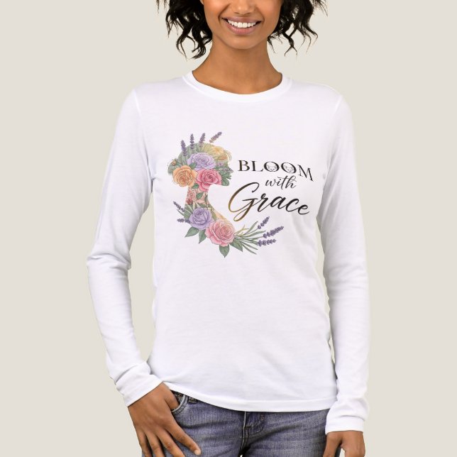 Blühen mit Grace Elegante Silhouette Tri-Blend Shirt (Vorderseite)