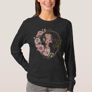 Blühen mit Grace - Feminine Silhouette Kunst T-Shirt