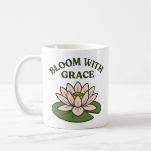 Blühen mit Grace - Minimalistische rosa Wasserlili Kaffeetasse