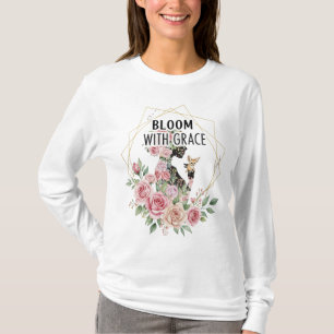 Blühen mit Grace - Moderne Silhouette der Blütenwe T-Shirt
