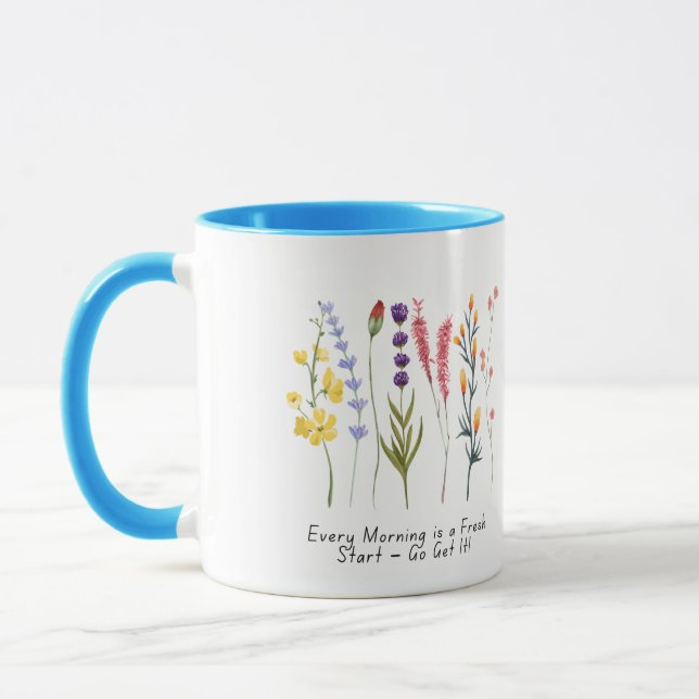 Blühen mit Positivität_Motivierend Wildblume Tasse (Links)