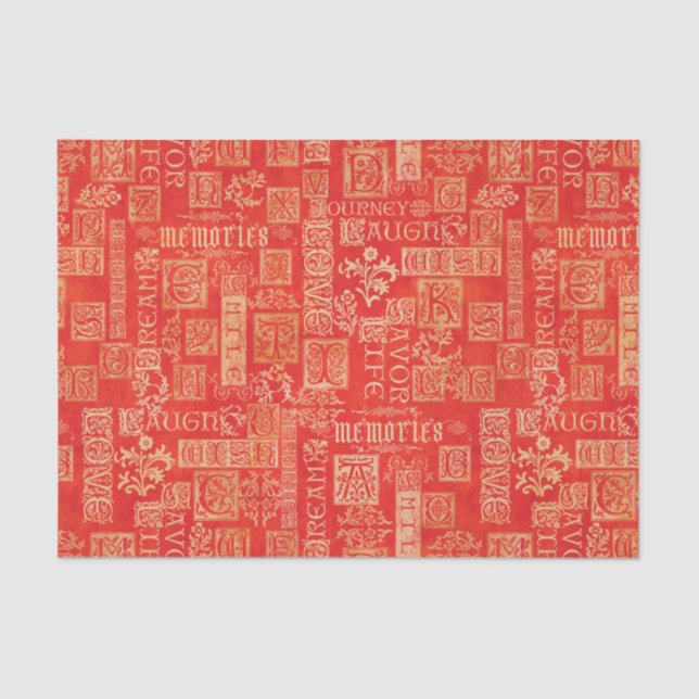 Blühen Sie Entwurfs-Vers-Herbstfarben Seidenpapier (Vorderseite)