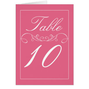 Blühen Sie moderne rosa Wedding Tischnummer-Karte