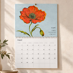 Blühen Sie mutig: Japanisch inspirierter Holzschni Kalender