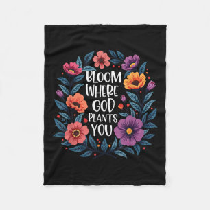 Blühen, wo Gott Pflanze Sie Christlich Faith Men W Fleecedecke
